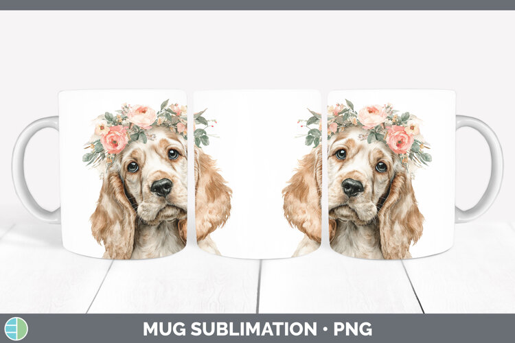 GorgeousDogs 05 Floral Crown Mug Wrap design.