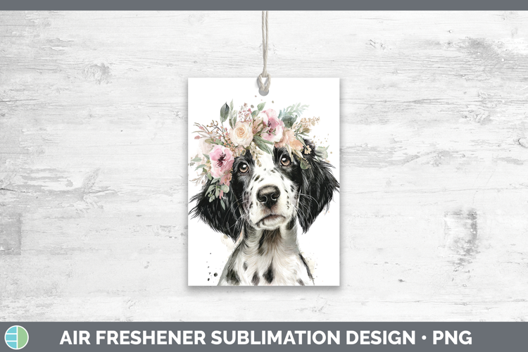 English Setter Black and White Dogs 05 Floral Crown Air Fres
