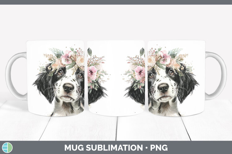 GorgeousDogs 05 Floral Crown Mug Wrap design.
