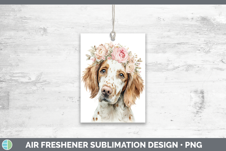 English Setter Red and White Dogs 05 Floral Crown Air Freshe