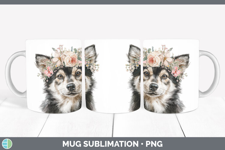 GorgeousDogs 05 Floral Crown Mug Wrap design.