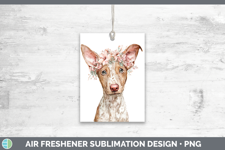 Podenco Canario Dogs 05 Floral Crown Air Freshener Sublimati