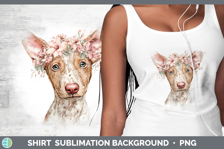 Podenco Canario Dogs 05 Floral Crown Shirt Sublimation Desig
