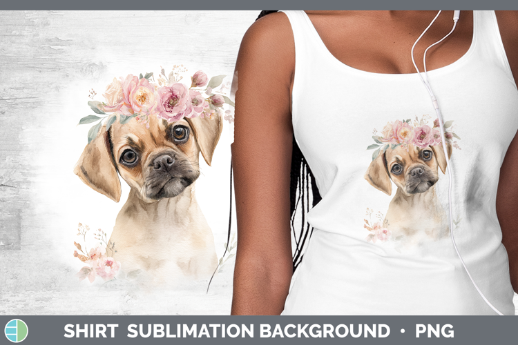Puggle Dogs 05 Floral Crown Shirt Sublimation Design