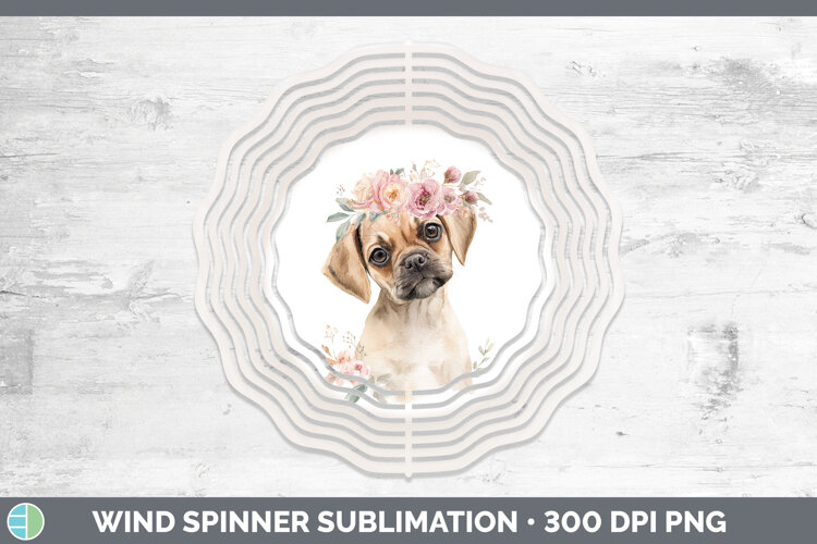 GorgeousDogs 05 Floral Crown Wind Spinner design.