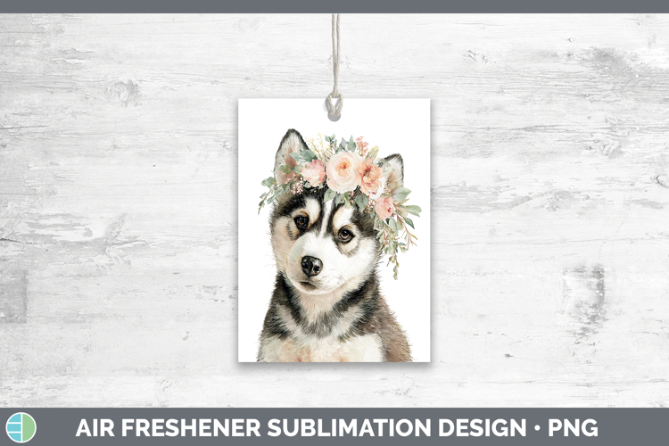 Siberian Husky Dogs 05 Floral Crown Air Freshener Sublimatio