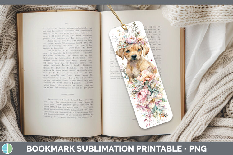 GorgeousDogs 05 Floral Crown Bookmark design.