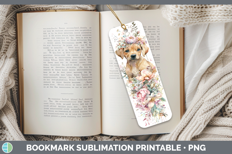 Warren Hound Dogs 05 Floral Crown Bookmark Sublimation Desig