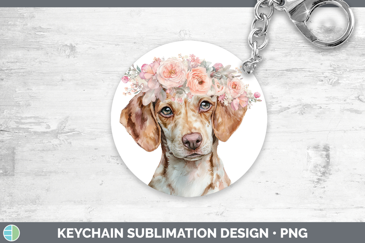 Warren Hound Dogs 05 Floral Crown Keychain Sublimation Desig