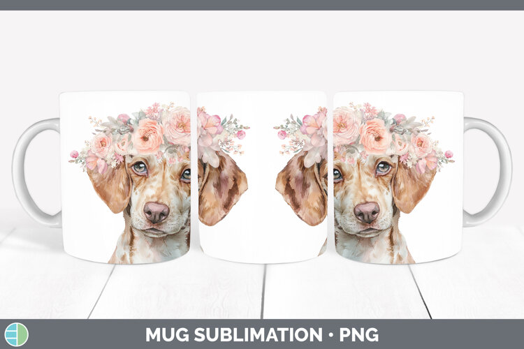 GorgeousDogs 05 Floral Crown Mug Wrap design.