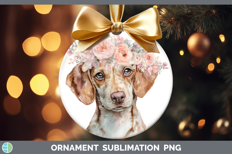 Warren Hound Dogs 05 Floral Crown Ornament Sublimation Desig