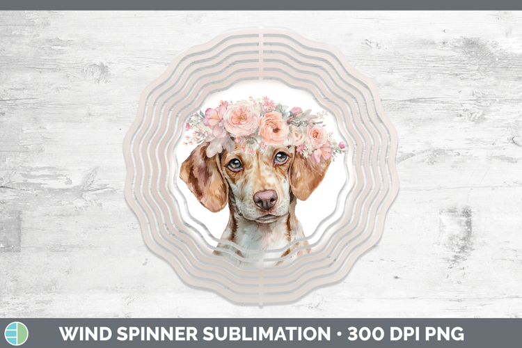Warren Hound Dogs 05 Floral Crown Wind Spinner Sublimation D