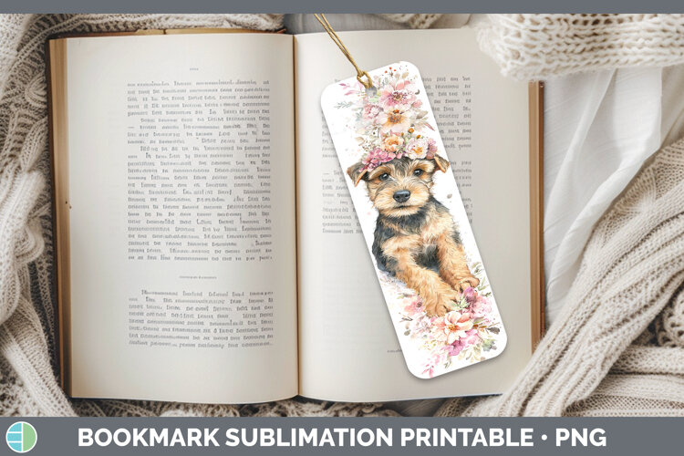 GorgeousDogs 05 Floral Crown Bookmark design.