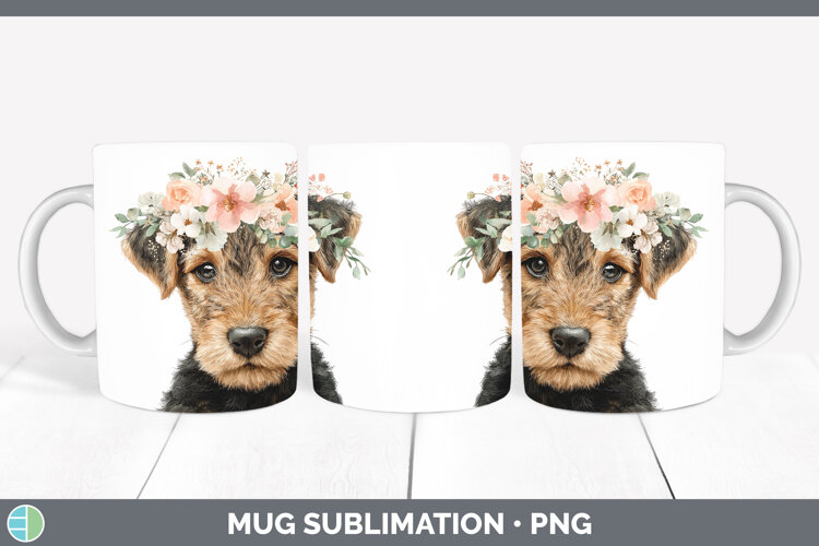 GorgeousDogs 05 Floral Crown Mug Wrap design.