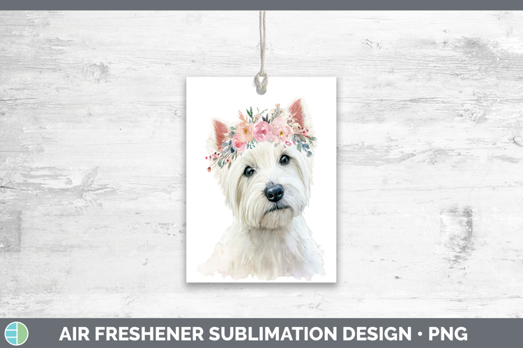 White Highland Terrier Dogs 05 Floral Crown Air Freshener Su