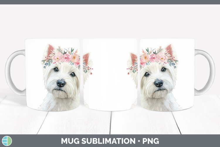 GorgeousDogs 05 Floral Crown Mug Wrap design.