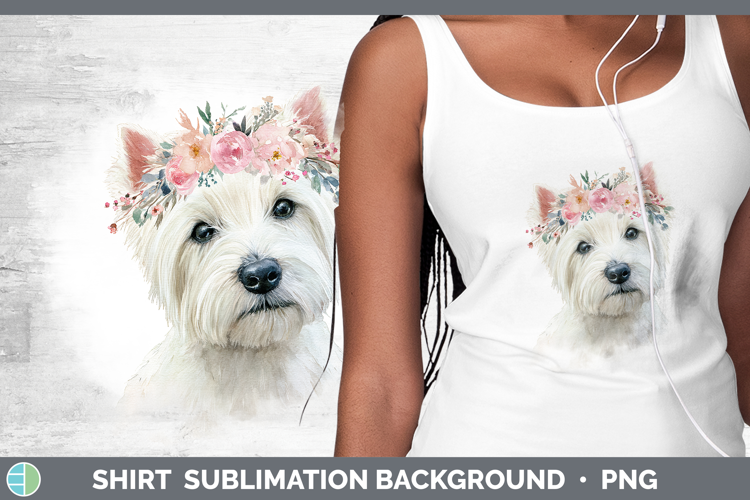 White Highland Terrier Dogs 05 Floral Crown Shirt Sublimatio