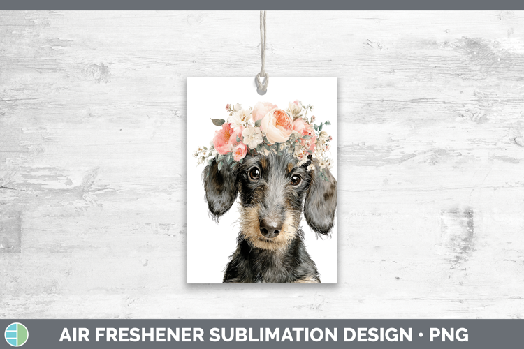 Wire Haired Dachshund Dogs 05 Floral Crown Air Freshener Sub