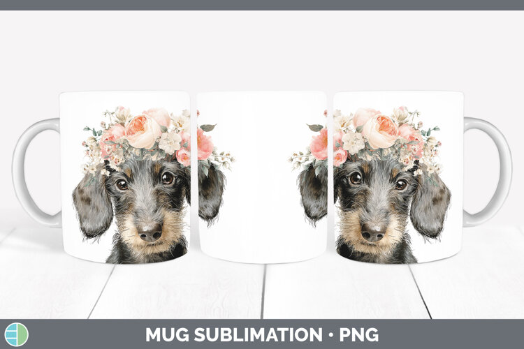 GorgeousDogs 05 Floral Crown Mug Wrap design.
