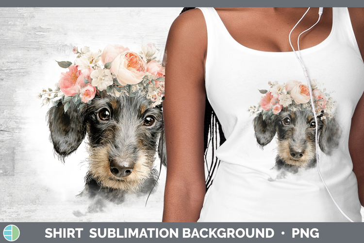Wire Haired Dachshund Dogs 05 Floral Crown Shirt Sublimation
