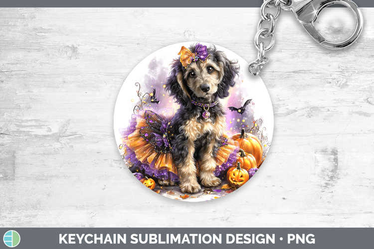 Dogs 05 Halloween Afghan Hound Keychain Sublimation Keyring