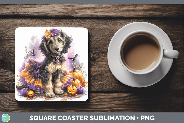 GorgeousDogs 05 Halloween Square Coaster design.