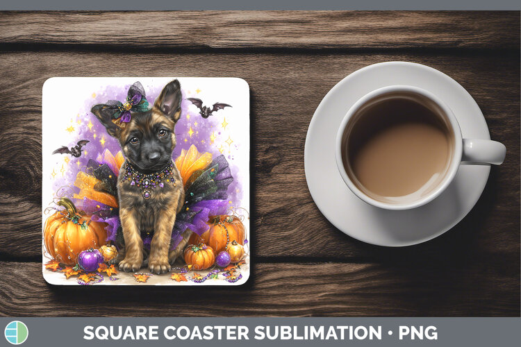 GorgeousDogs 05 Halloween Square Coaster design.