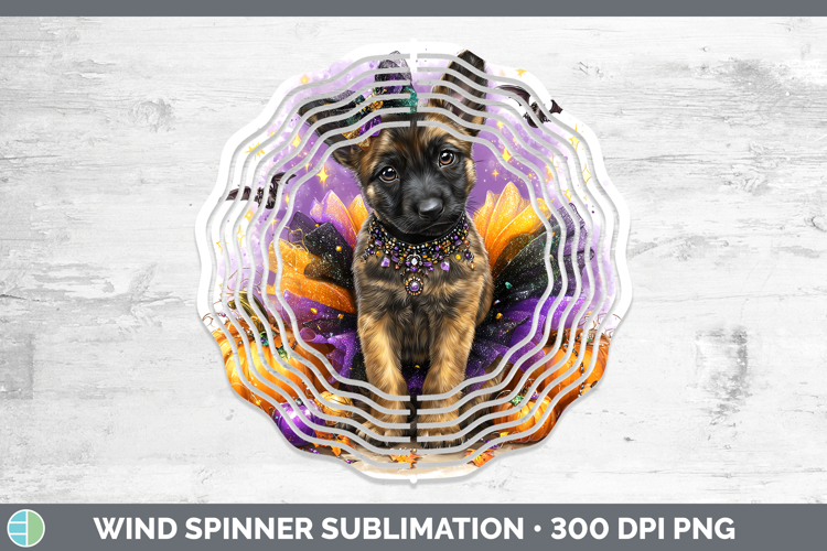 Dogs 05 Halloween Belgian Malinois Wind Spinner Sublimation