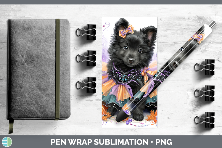 Dogs 05 Halloween Belgian Sheepdog Pen Wrap Sublimation Pen