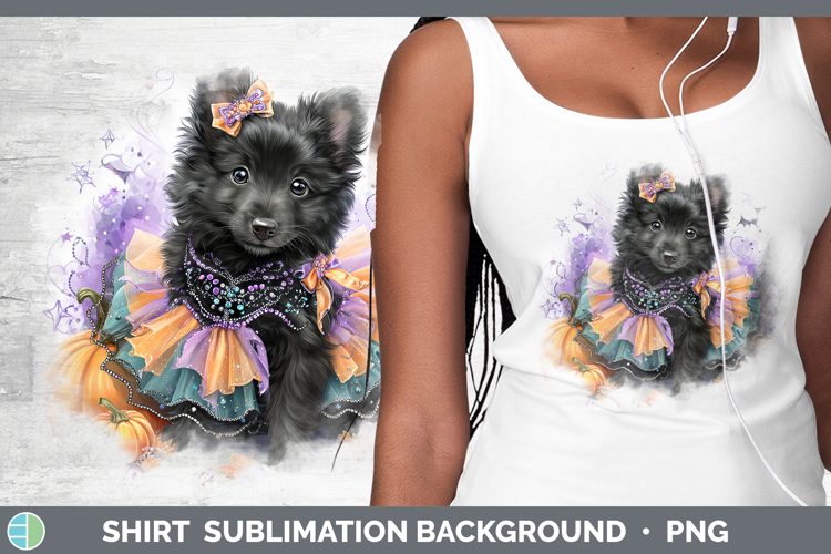 Dogs 05 Halloween Belgian Sheepdog Shirt Sublimation Backgro