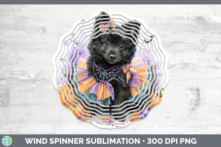 Dogs 05 Halloween Belgian Sheepdog Wind Spinner Sublimation
