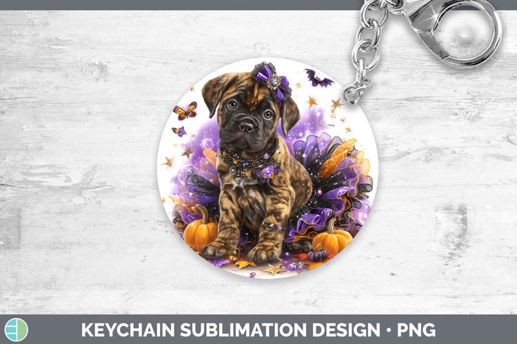 Dogs 05 Halloween Bordeaux Mastiff Keychain Sublimation Keyr