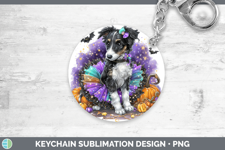 Dogs 05 Halloween Borzoi Keychain Sublimation Keyring Design