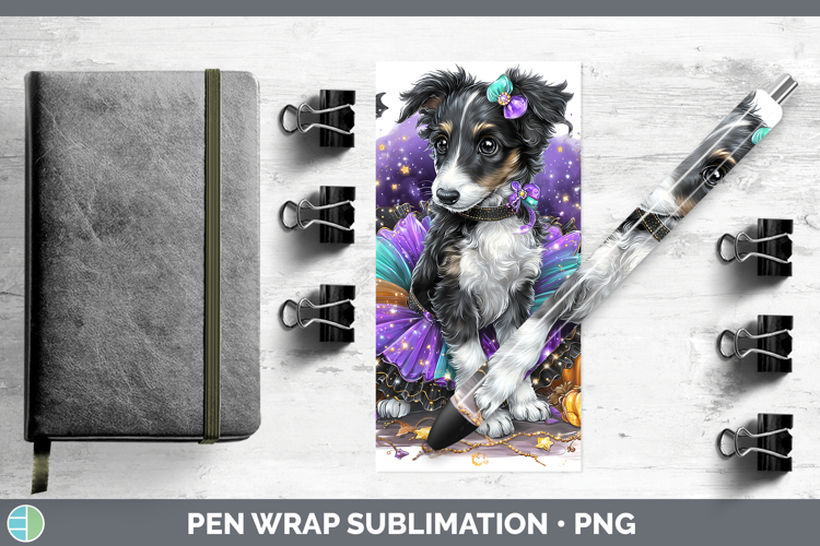 Dogs 05 Halloween Borzoi Pen Wrap Sublimation Pen Designs
