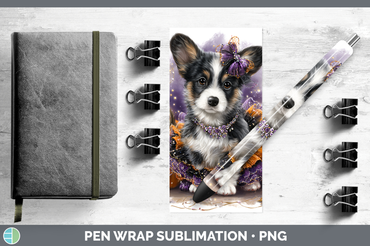 Dogs 05 Halloween Cardigan Corgi Pen Wrap Sublimation Pen De