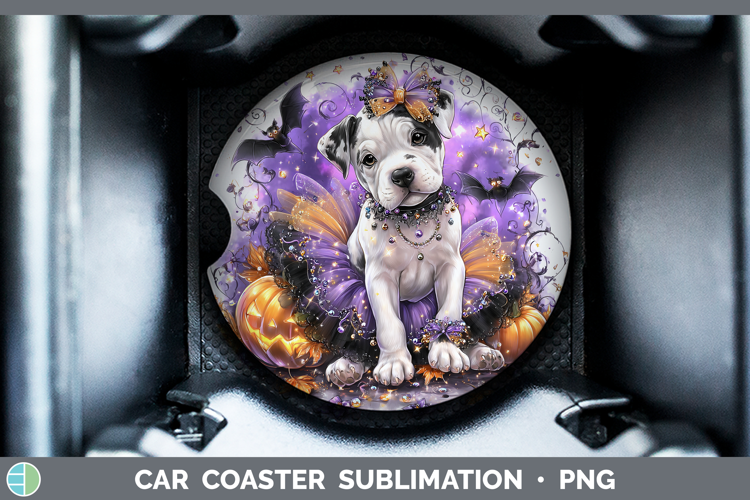Dogs 05 Halloween Dogo Argentino Car Coaster Sublimation De