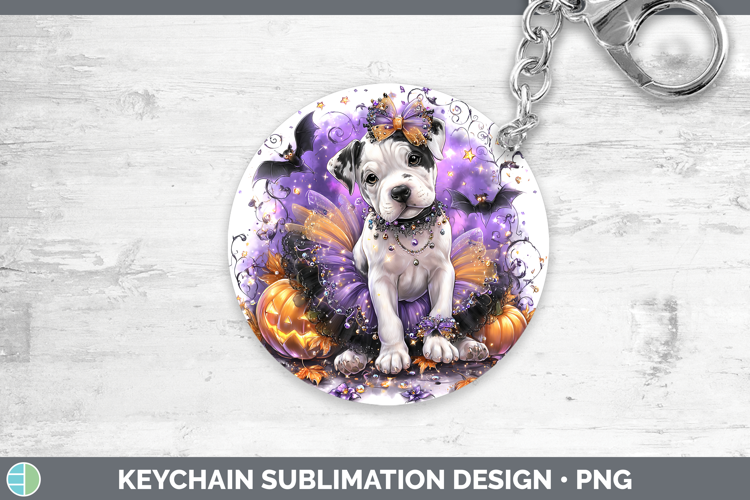 Dogs 05 Halloween Dogo Argentino Keychain Sublimation Keyrin