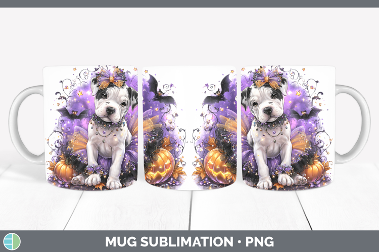 Dogs 05 Halloween Dogo Argentino Mug Wrap Sublimation Coffee
