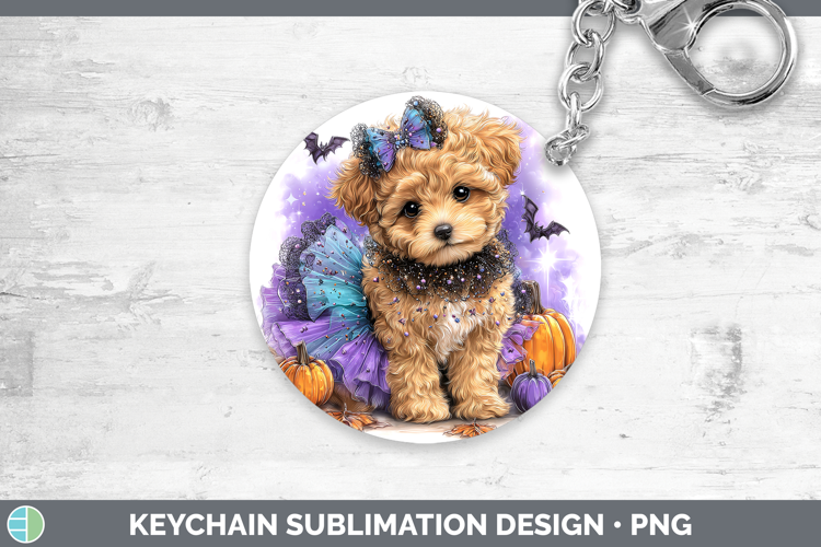 Dogs 05 Halloween Double Doodle Keychain Sublimation Keyring
