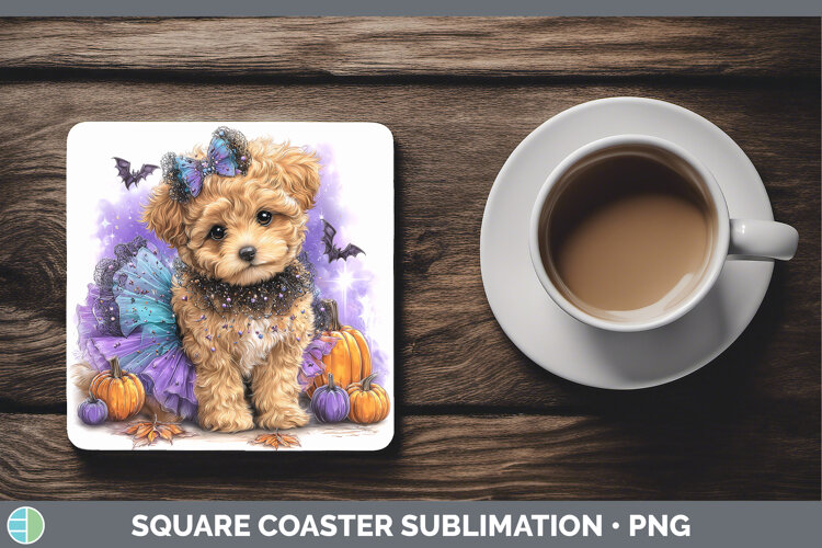 GorgeousDogs 05 Halloween Square Coaster design.