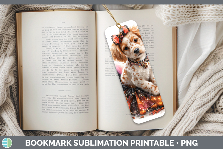 Dogs 05 Halloween English Setter Red and White Bookmark Subl