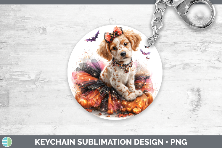 Dogs 05 Halloween English Setter Red and White Keychain Subl