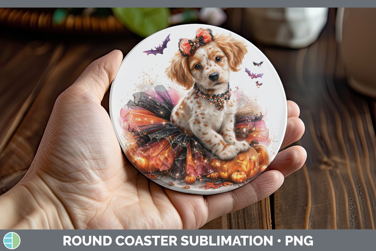 Dogs 05 Halloween English Setter Red and White Round Coaster