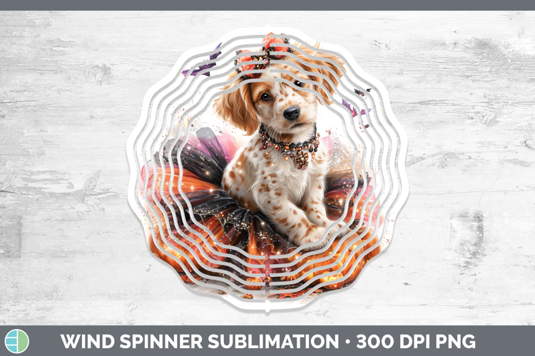 Dogs 05 Halloween English Setter Red and White Wind Spinner