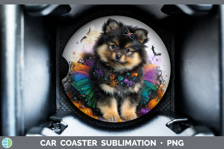 Dogs 05 Halloween Finnish Lapphund Car Coaster Sublimation
