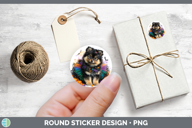 Dogs 05 Halloween Finnish Lapphund Stickers | Round Labels D