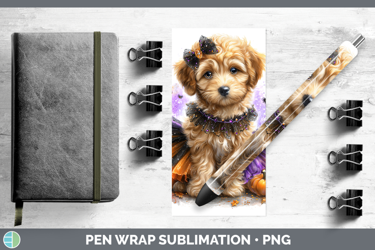 Dogs 05 Halloween Labradoodle Pen Wrap Sublimation Pen Desig