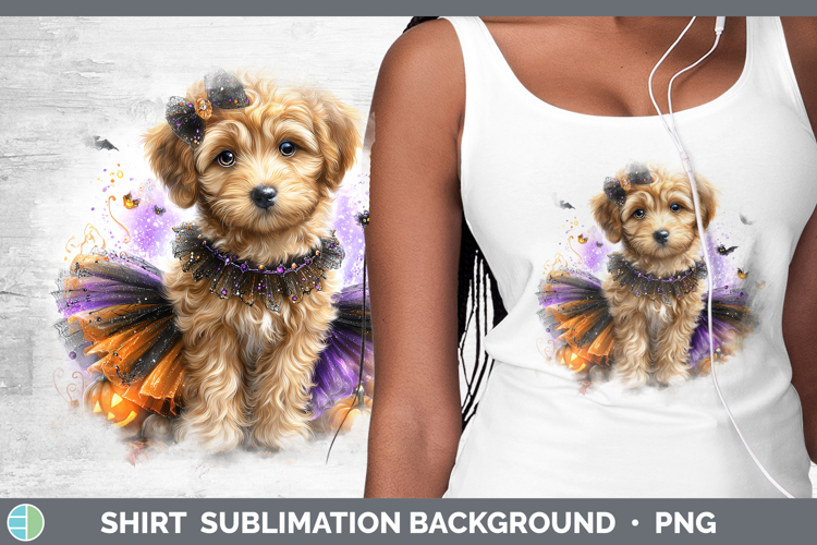 Dogs 05 Halloween Labradoodle Shirt Sublimation Background D