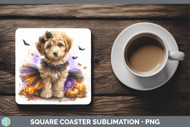 GorgeousDogs 05 Halloween Square Coaster design.
