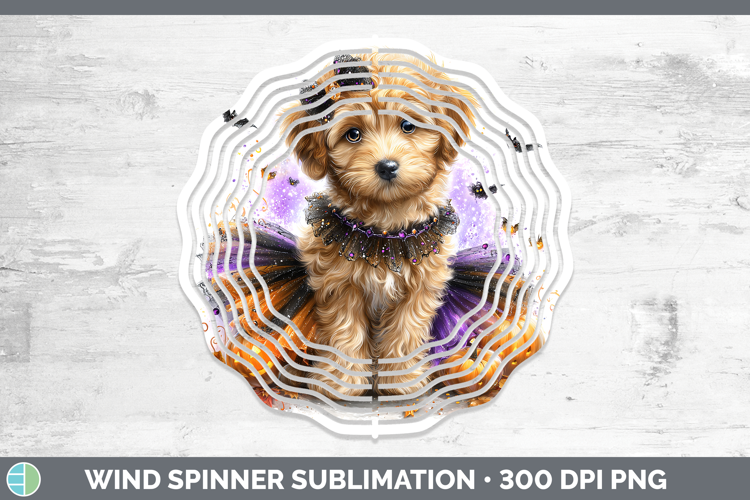 Dogs 05 Halloween Labradoodle Wind Spinner Sublimation Spinn